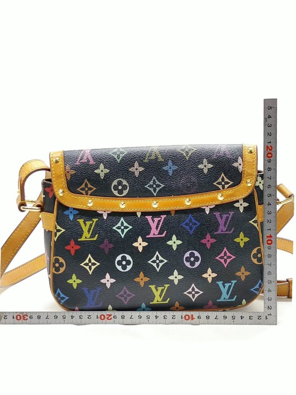 Authentic Louis Vuitton Multicolor Monogram Sologne Bag Black Crossbody - Picture 3 of 16